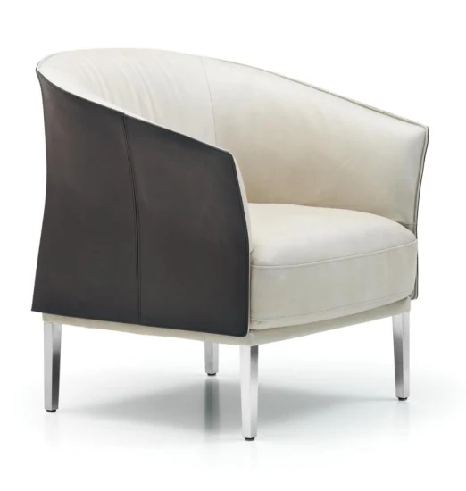 Zode 프랑스 패션 가죽 덮개를 씌운 의자 라운지 현대 곡선 안락 의자 호텔 가구 윙 백 라운지 소파 라운지 의자